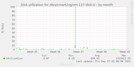 Disk utilization for /dev/smart2vg/vm-137-disk-0