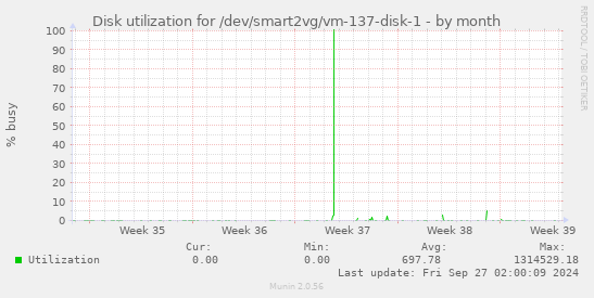 Disk utilization for /dev/smart2vg/vm-137-disk-1