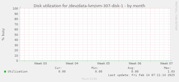 Disk utilization for /dev/data-lvm/vm-307-disk-1