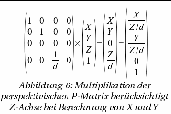 Multiplikation mit perspektivische P-Matrix